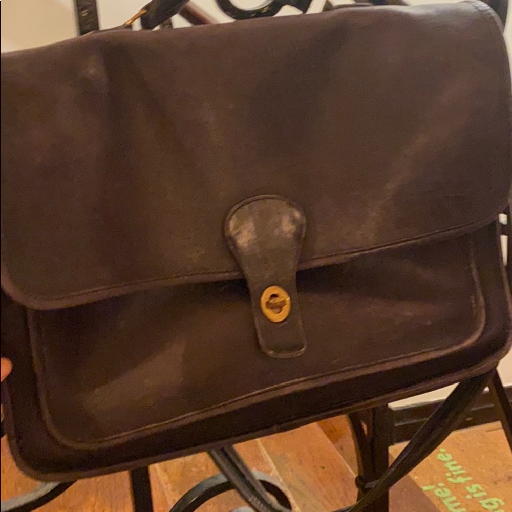 Vintage Coach black messenger laptop bag/ satchel - Picture 2 of 3